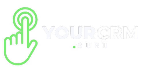 YourCRM.guru Logo - Dark Background with Green Landscape 500x250