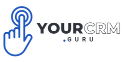 YourCRM.guru Logo - White Background with Blue Landscape Transparent 500x250